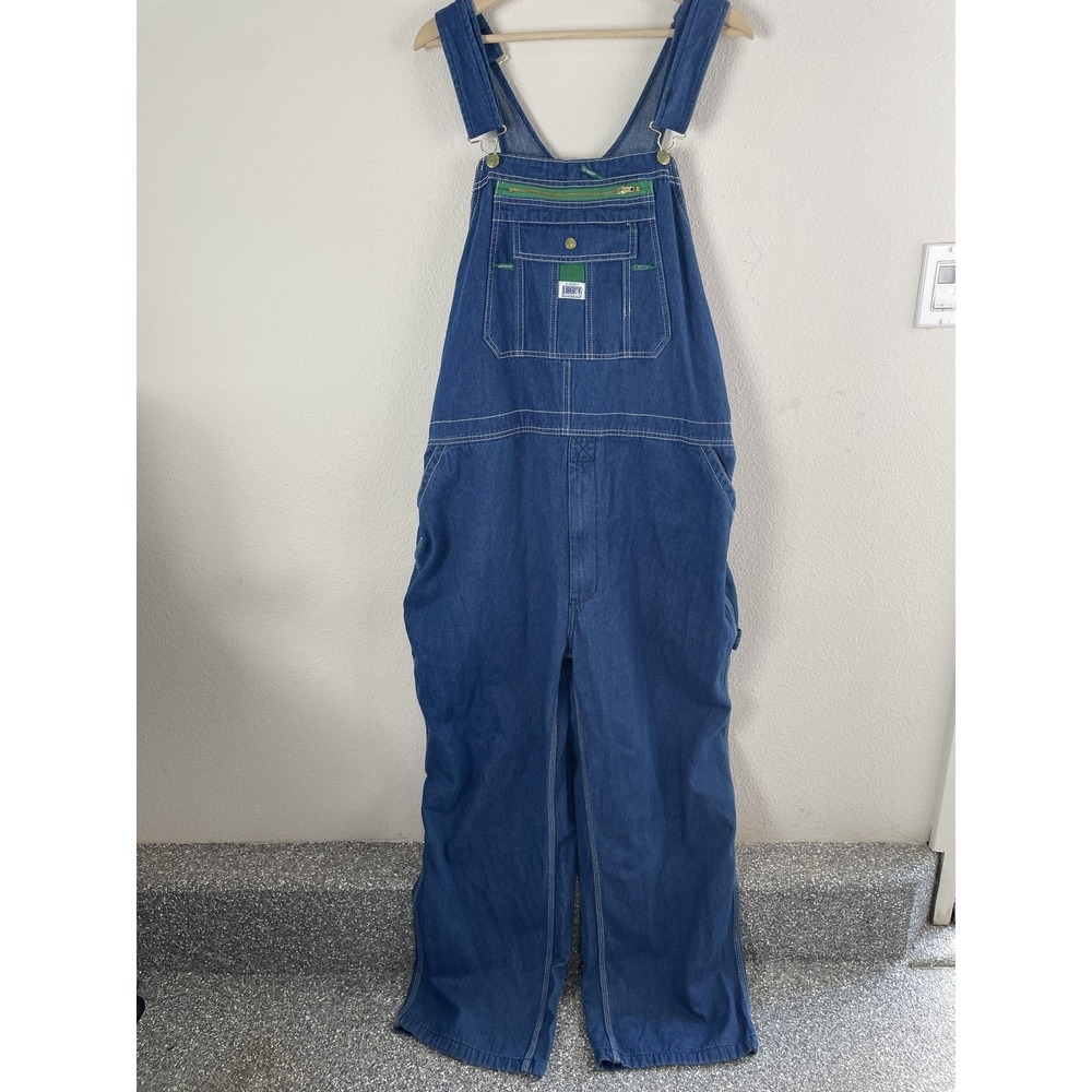 NEW Liberty Overalls Mens 46x30 Blue Denim Bib Workwear Construction Utility